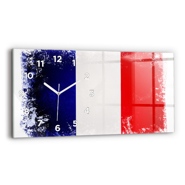 Glass wall clock rectangular Flag of France