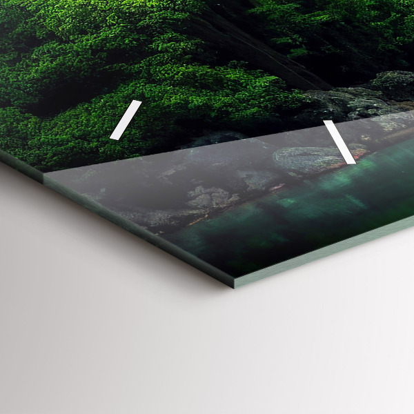 Glass wall clock rectangular Thailand's natural landscape