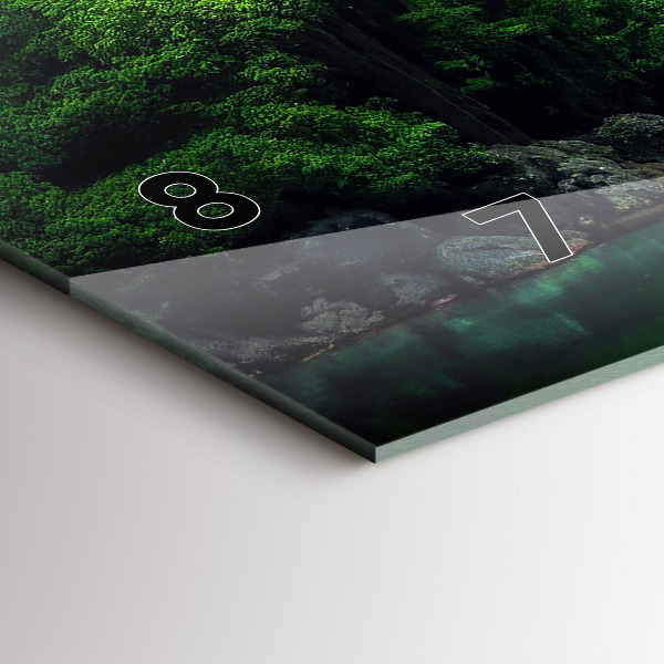 Glass wall clock rectangular Thailand's natural landscape