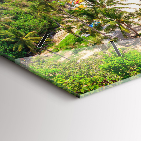 Glass wall clock rectangular National Park Thailand