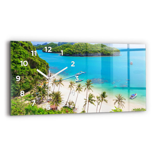 Glass wall clock rectangular National Park Thailand