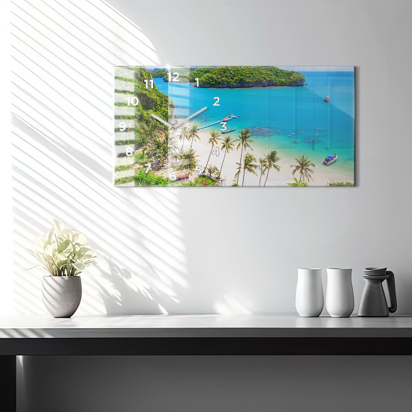 Glass wall clock rectangular National Park Thailand