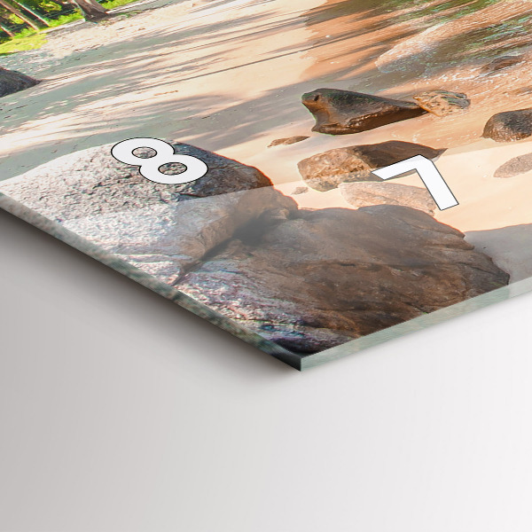 Glass wall clock rectangular Beautiful beach in Thailand