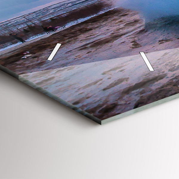Glass wall clock rectangular Geyser on the island of Iceland