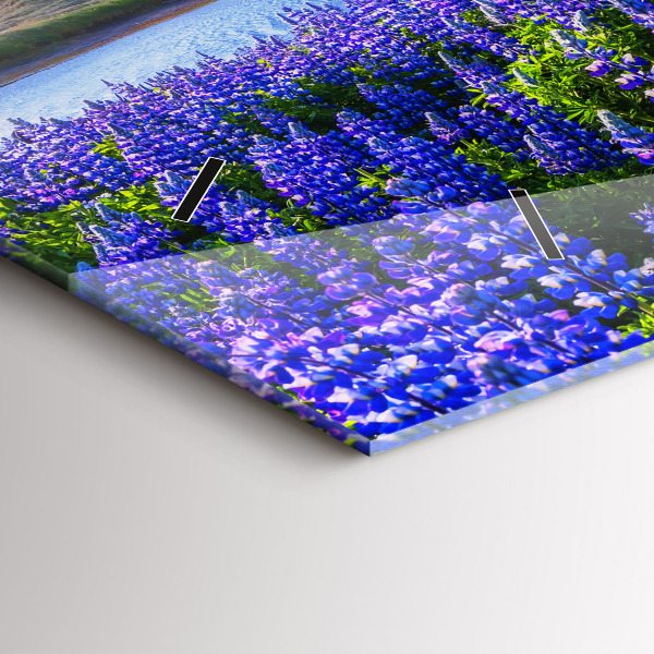 Glass wall clock rectangular Mountain view Iceland