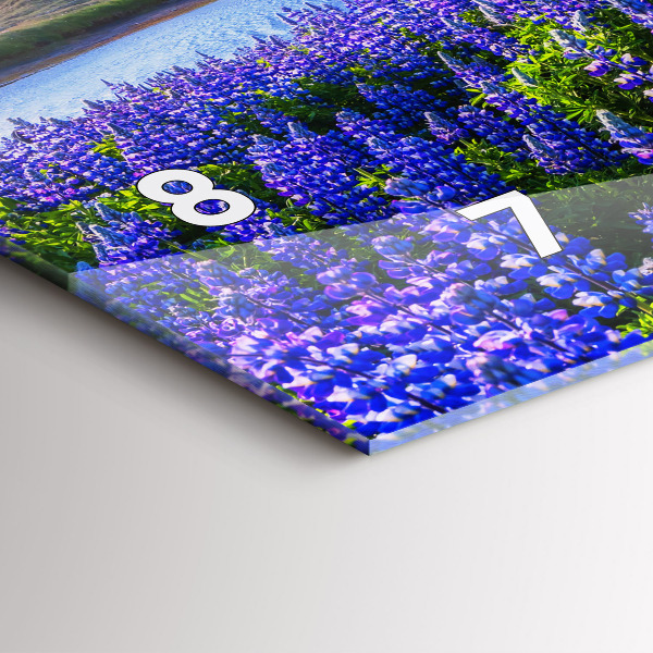 Glass wall clock rectangular Mountain view Iceland