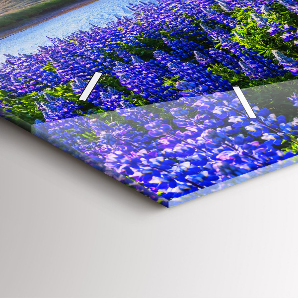 Glass wall clock rectangular Mountain view Iceland