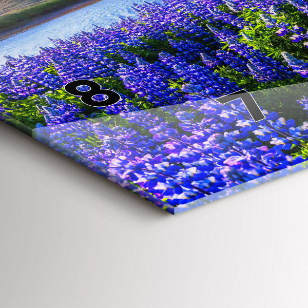 Glass wall clock rectangular Mountain view Iceland