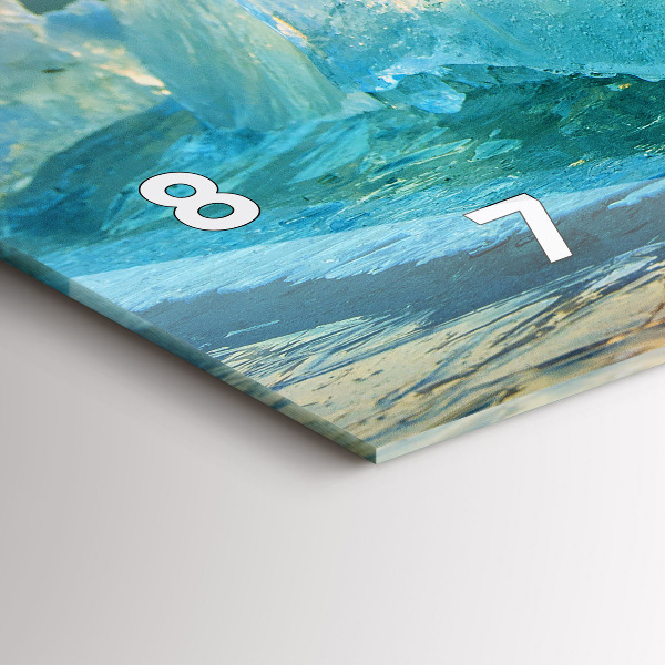 Glass wall clock rectangular Iceberg and sunrise