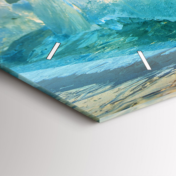 Glass wall clock rectangular Iceberg and sunrise