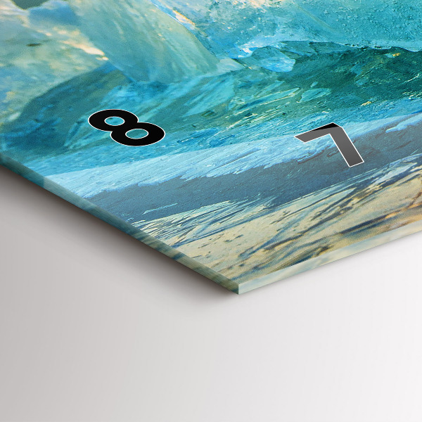 Glass wall clock rectangular Iceberg and sunrise