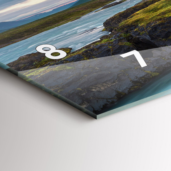 Glass wall clock rectangular Landscape with a waterfall