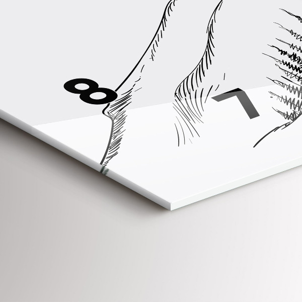 Glass wall clock rectangular Drawn mountains