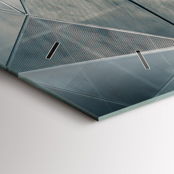 Glass wall clock rectangular Metal abstract triangles