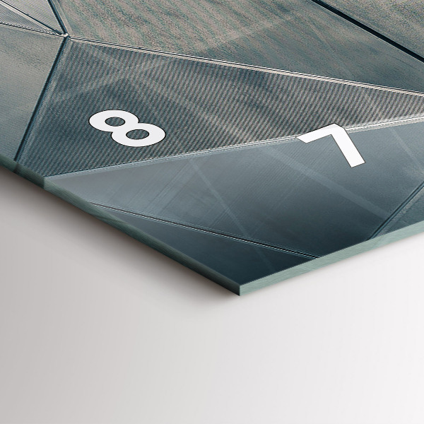 Glass wall clock rectangular Metal abstract triangles