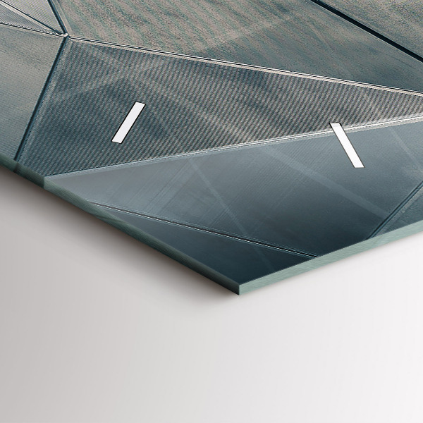 Glass wall clock rectangular Metal abstract triangles