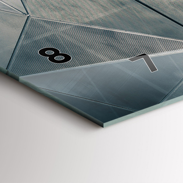 Glass wall clock rectangular Metal abstract triangles