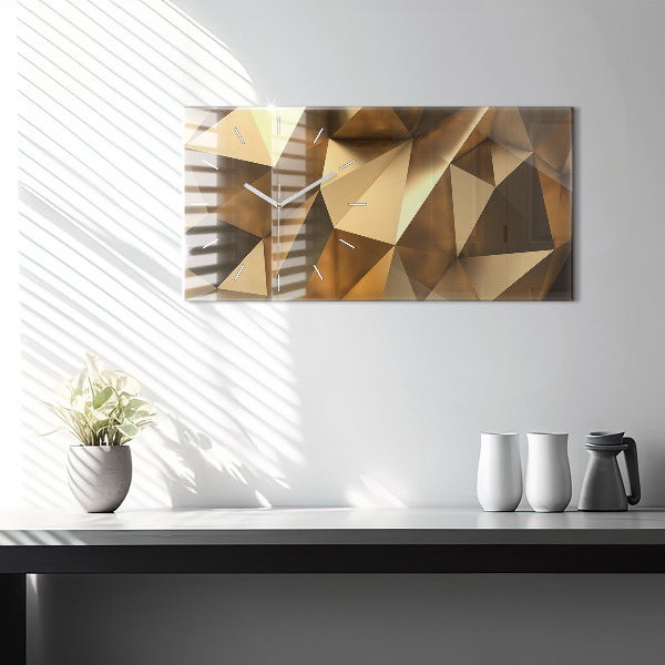 Glass wall clock rectangular Geometric texture
