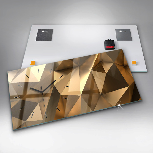 Glass wall clock rectangular Geometric texture