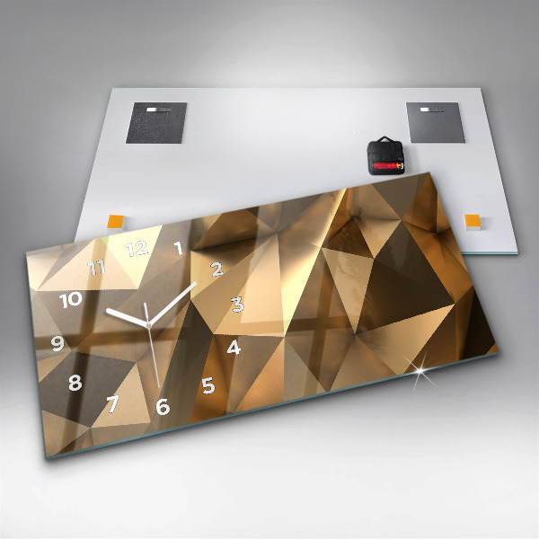 Glass wall clock rectangular Geometric texture