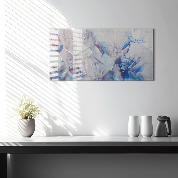 Glass wall clock rectangular Abstract paint texture