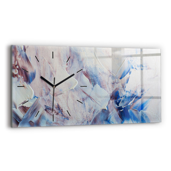 Glass wall clock rectangular Abstract paint texture