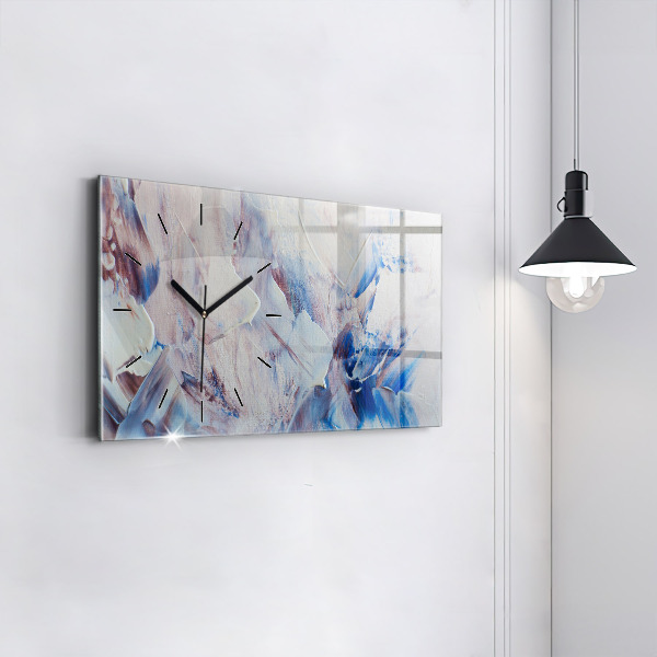 Glass wall clock rectangular Abstract paint texture