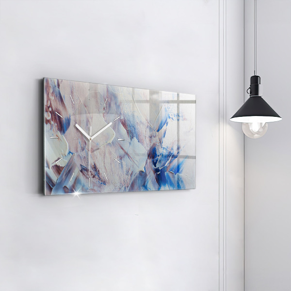 Glass wall clock rectangular Abstract paint texture