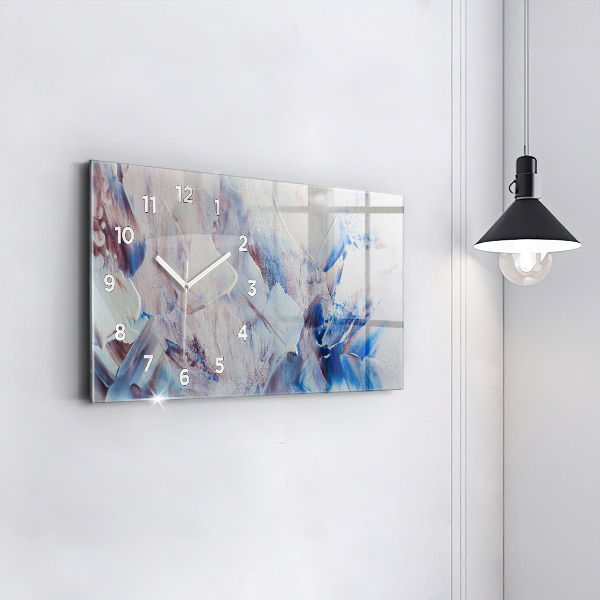 Glass wall clock rectangular Abstract paint texture