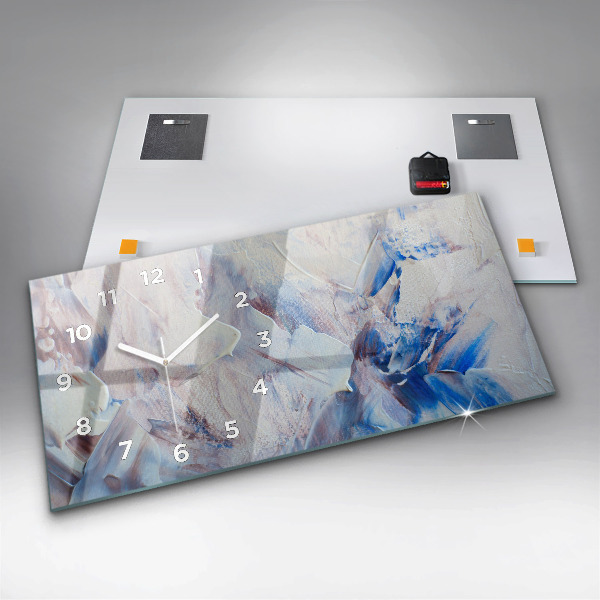 Glass wall clock rectangular Abstract paint texture