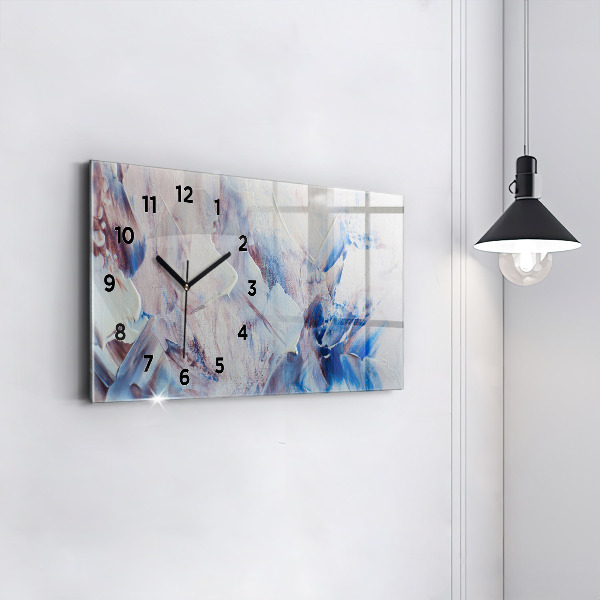 Glass wall clock rectangular Abstract paint texture