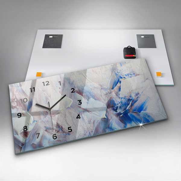 Glass wall clock rectangular Abstract paint texture