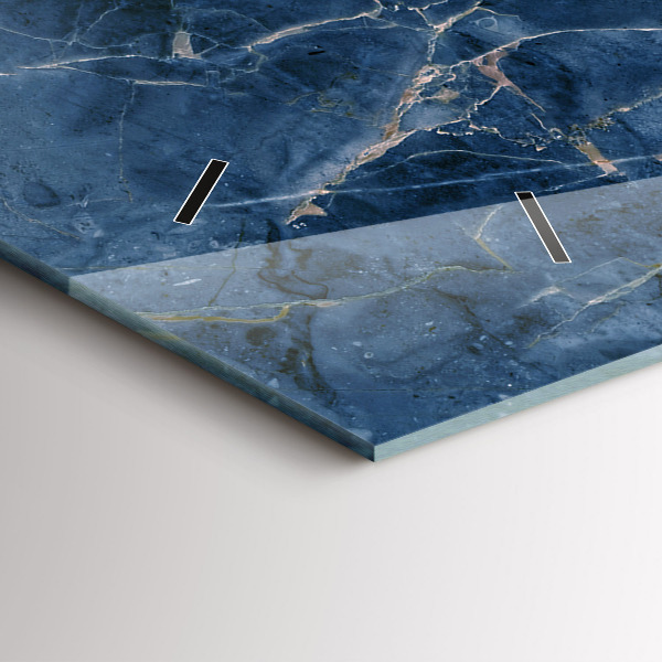 Glass wall clock rectangular Blue Marble Texture