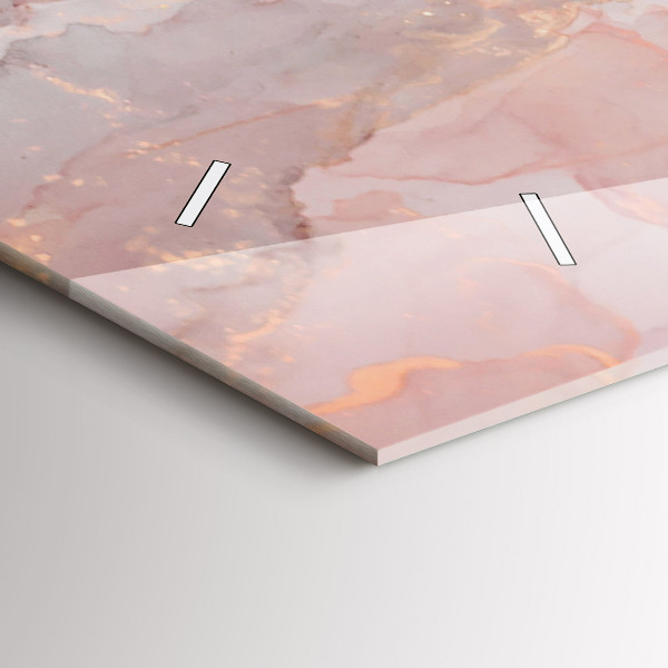 Glass wall clock rectangular Marble texture