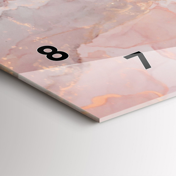 Glass wall clock rectangular Marble texture