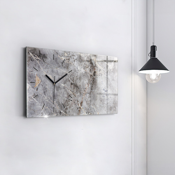 Glass wall clock rectangular Gray Granite Marble Stone
