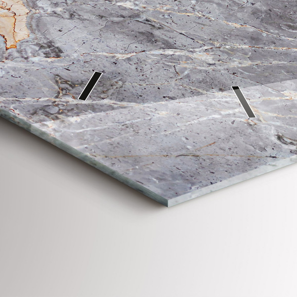 Glass wall clock rectangular Gray Granite Marble Stone
