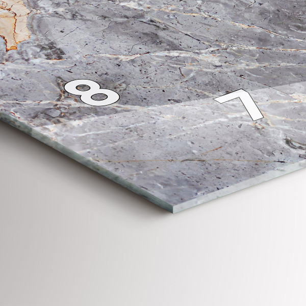 Glass wall clock rectangular Gray Granite Marble Stone