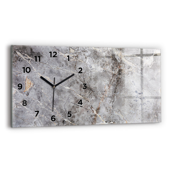 Glass wall clock rectangular Gray Granite Marble Stone
