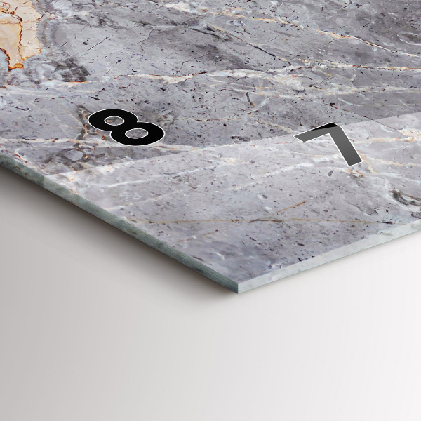 Glass wall clock rectangular Gray Granite Marble Stone