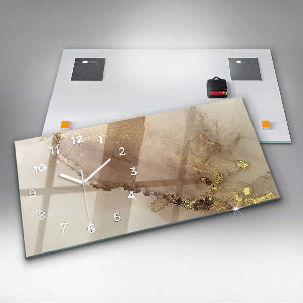Glass wall clock rectangular Modern Art