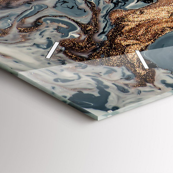 Glass wall clock rectangular Marble Art Abstract