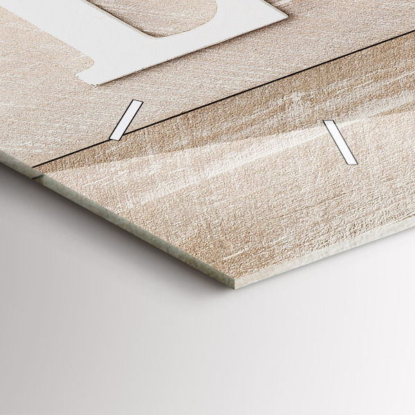 Glass wall clock rectangular The inscription love