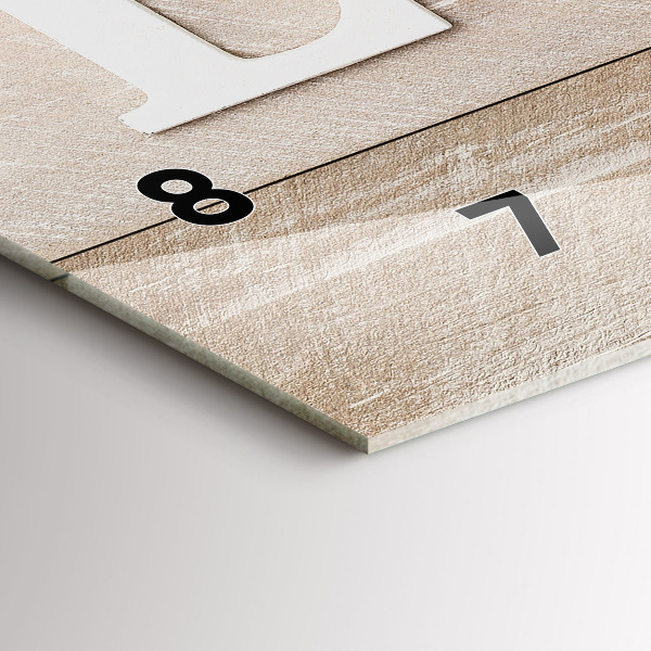 Glass wall clock rectangular The inscription love