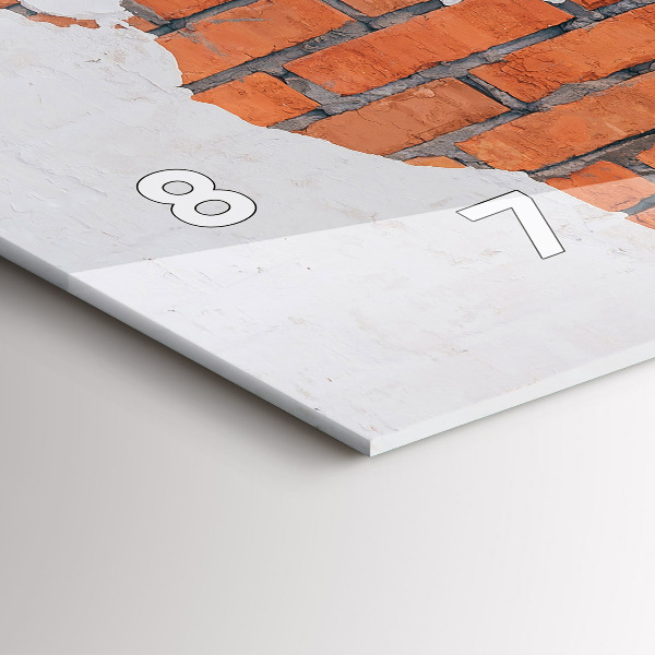 Glass wall clock rectangular Brick world map