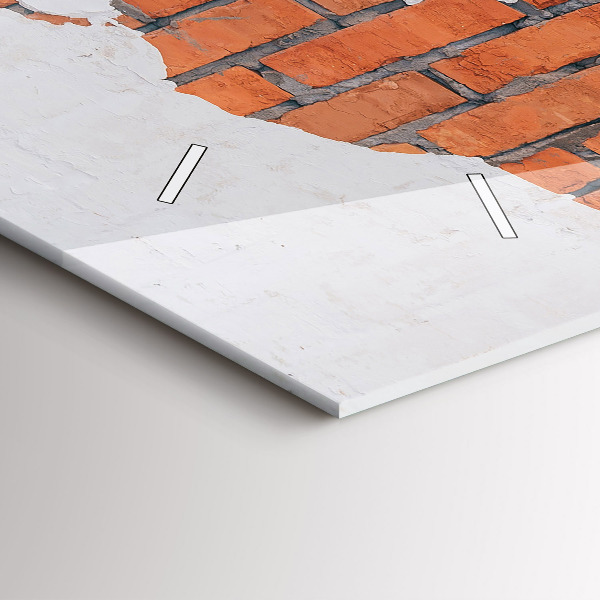 Glass wall clock rectangular Brick world map