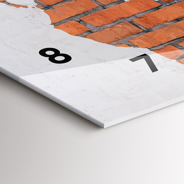 Glass wall clock rectangular Brick world map