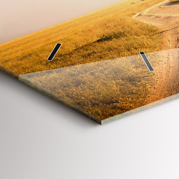 Glass wall clock rectangular African Landscape