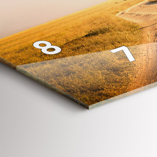 Glass wall clock rectangular African Landscape