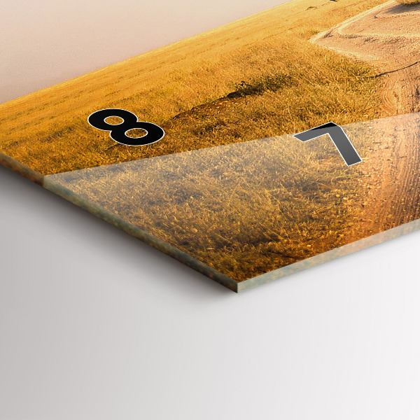 Glass wall clock rectangular African Landscape